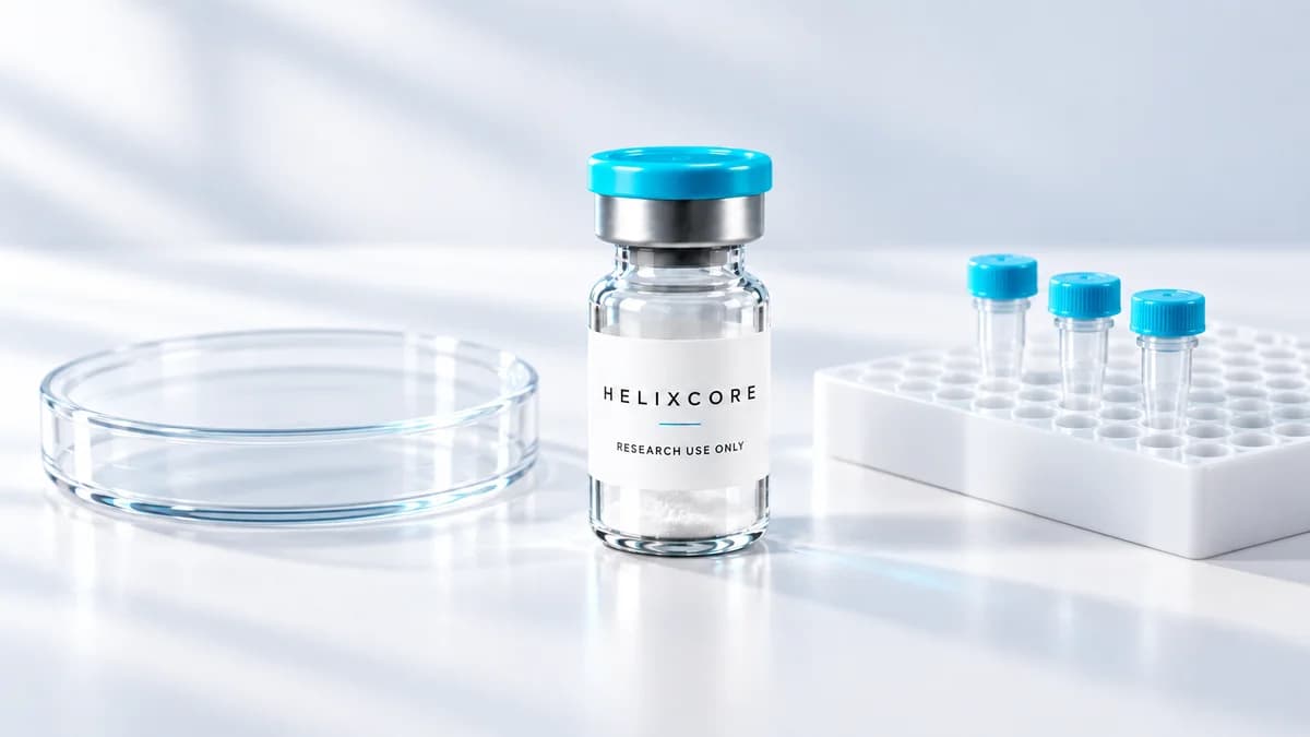Illustration: Research vial, closed petri dish and assay plate illustrating three separate testing questions.