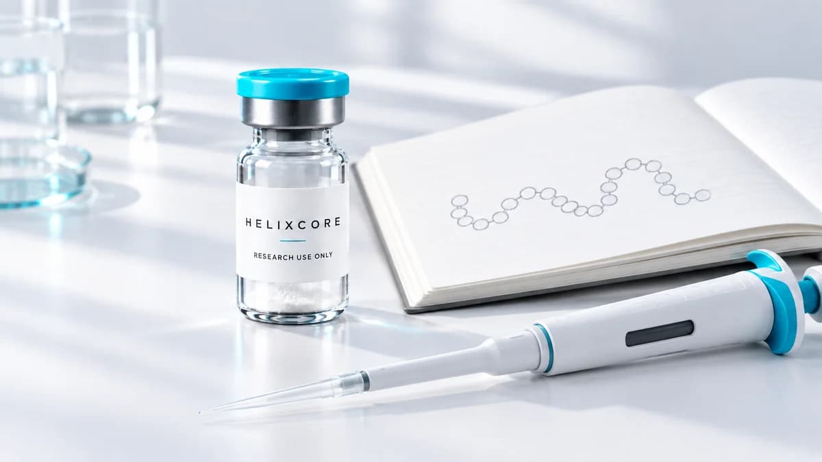 Illustration: Research vial, notebook and laboratory micropipette for an introductory guide.
